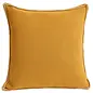 CUSHION W/STITCH PIPING COTTON YELLOW 20X20