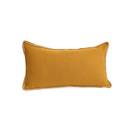 CUSHION W/STITCH PIPING COTTON YELLOW 12X22