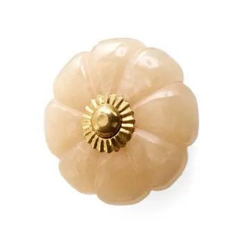 KNOB RESIN FLOWER SHAPE IVORY