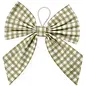 NAPKIN RING COT BOW TIE BLOCK PRINT GINGHAM SAGE