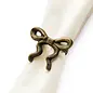 NAPKIN RINGS SET/4 BOW IRON ANTIQUE BRASS