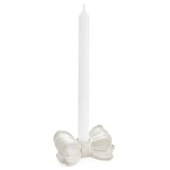 CANDLE HOLDER BOW PORCELAIN WHITE