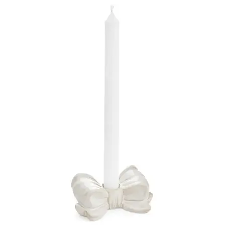 CANDLE HOLDER BOW PORCELAIN WHITE