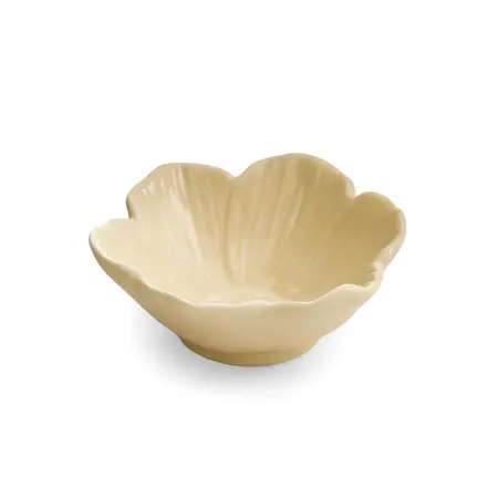 BOWL FLOWER SHAPE PORCELAIN BUTTERCUP YELLOW