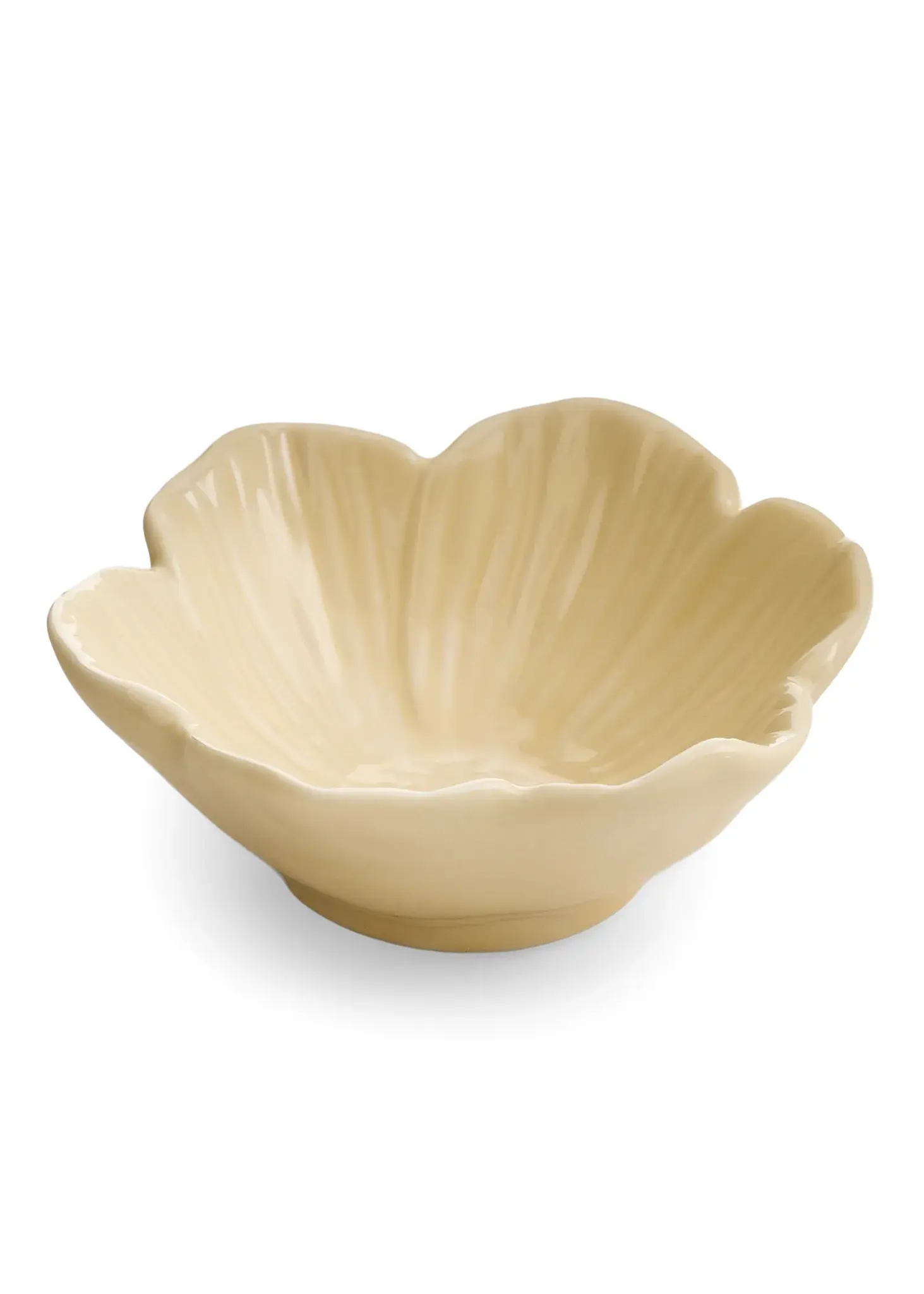BOWL FLOWER SHAPE PORCELAIN BUTTERCUP YELLOW