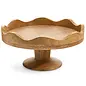CAKE STAND MANGO WOOD WAVY EDGE NATURAL