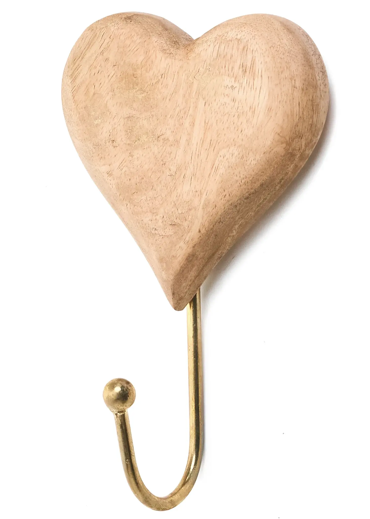 HOOK WOODEN HEART NAT-GOLD