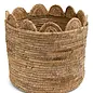 BASKET LARGE SCALLOP RIM GRASS NATURAL