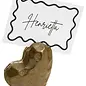 DECO HEART CARD HOLDER ALUMINIUM ANTIQUE BRASS