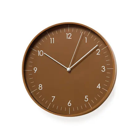 WALL CLOCK ROUND PLASTIC FRAME COFFEE