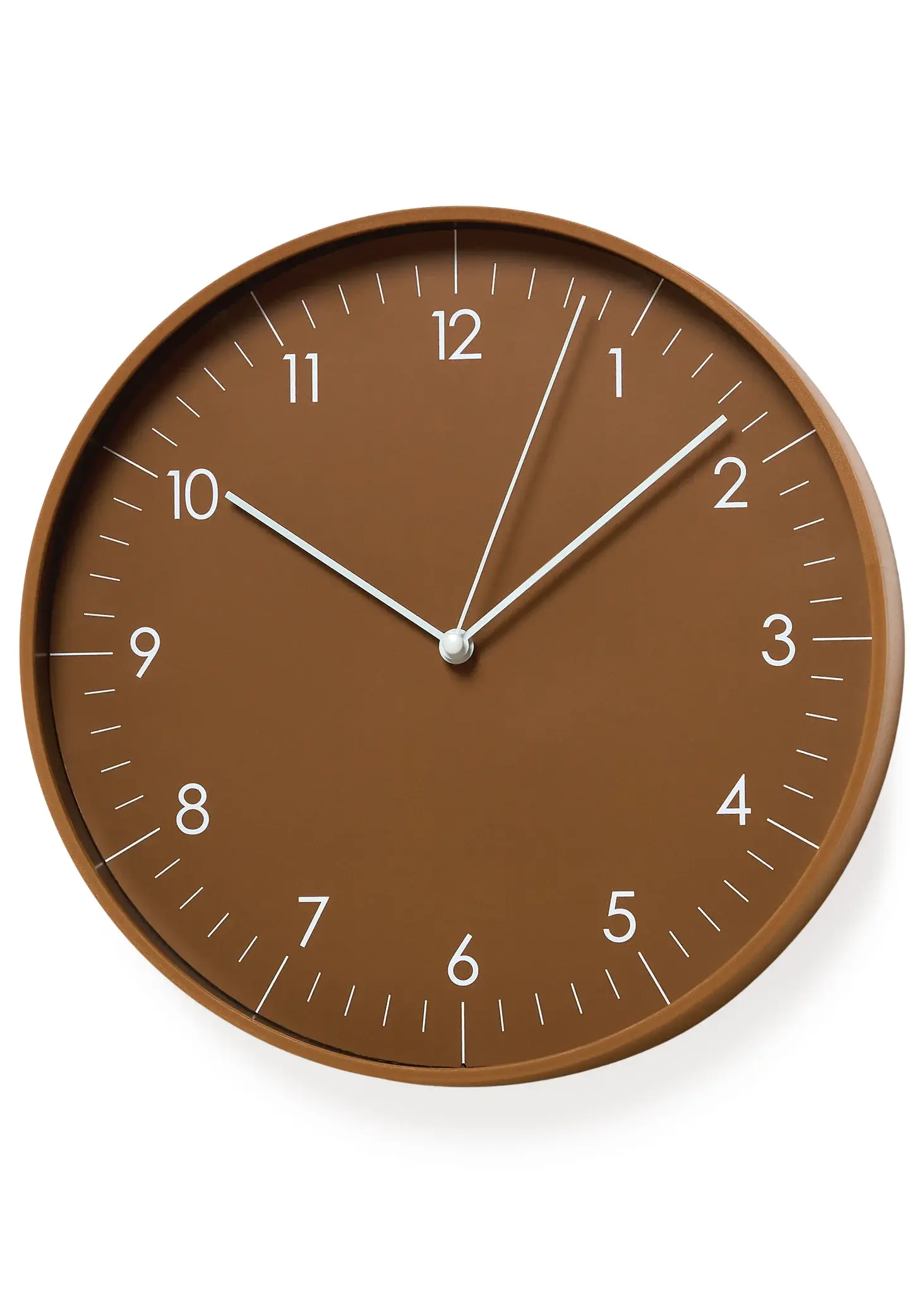 WALL CLOCK ROUND PLASTIC FRAME COFFEE