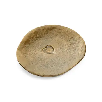 DECO SMALL TRAY CATCHALL ALUMINIUM HEART ANT BRASS