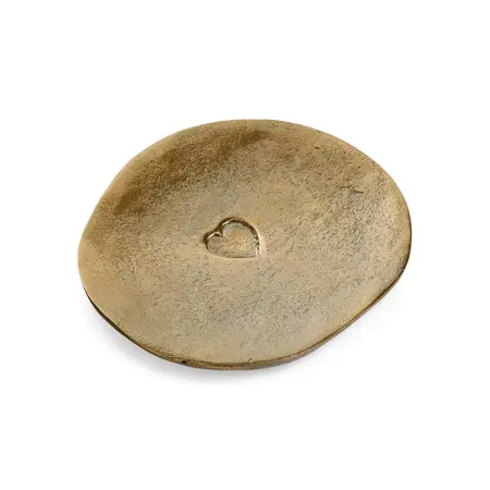 DECO SMALL TRAY CATCHALL ALUMINIUM HEART ANT BRASS