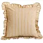 CUSHION COT PRINT STRIPES W/ FRILLS 20X20 NT-TAUPE