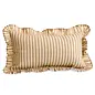 CUSHION COT PRINT STRIPES W/ FRILLS 12X22 NT-TAUPE