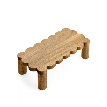 SERVING BOARD W/LEGS MANGO WOOD SCALLOP NAT