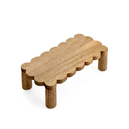 SERVING BOARD W/LEGS MANGO WOOD SCALLOP NAT