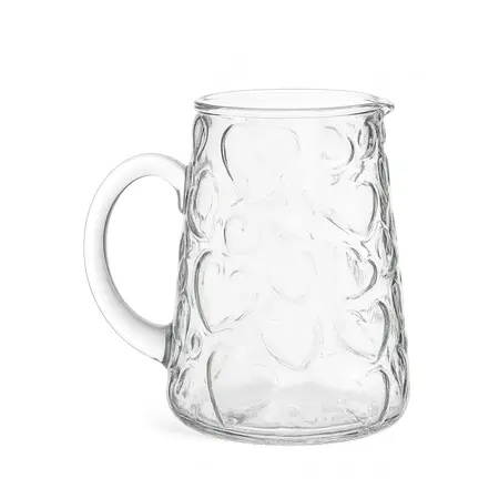 CARAFFE RECYCLED GLASS HEART DESIGN CLEAR