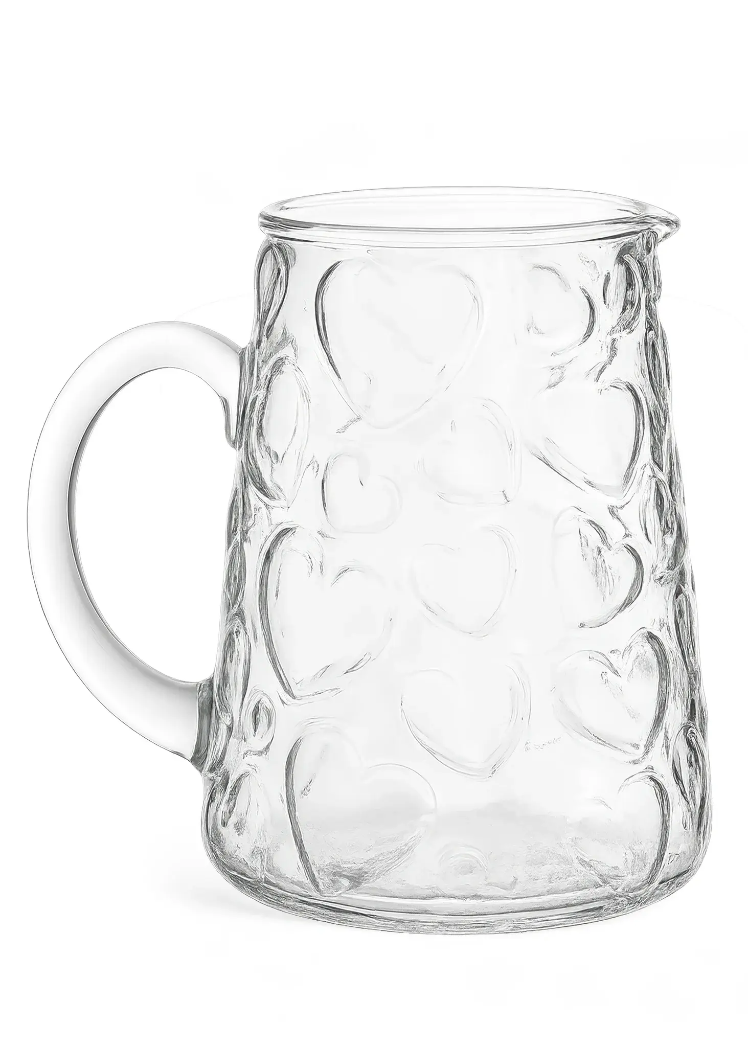 CARAFFE RECYCLED GLASS HEART DESIGN CLEAR