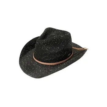 C.C Kids Suede String Band Sequin Cowboy Hat Black