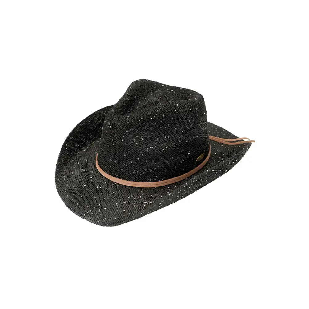 C.C Kids Suede String Band Sequin Cowboy Hat Black