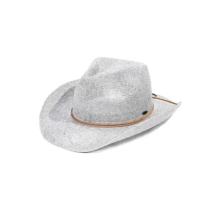 C.C Kids Suede String Band Sequin Cowboy Hat Silver