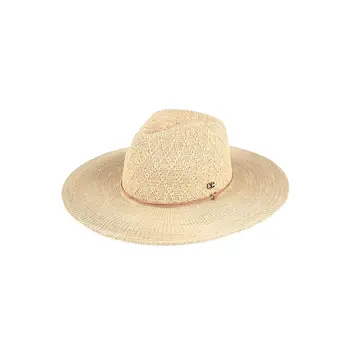 C.C Packable Pattern Panama Hat Beige