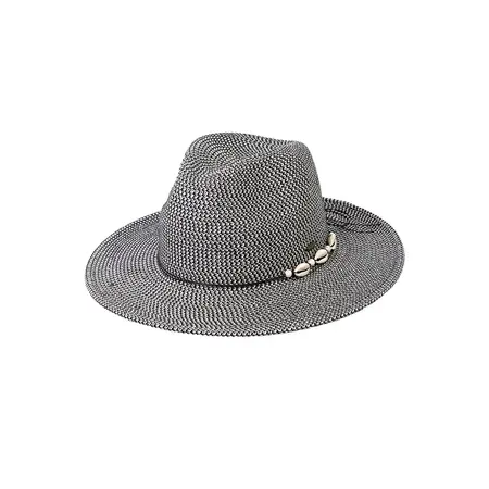 C.C Panama Sunhat with Shell and Pearl Trim Band Grey