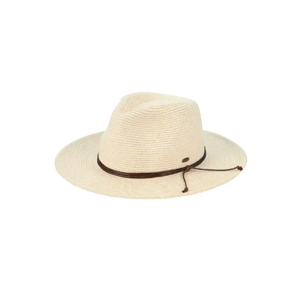 C.C String Trim Band Panama Sun Hat Creme