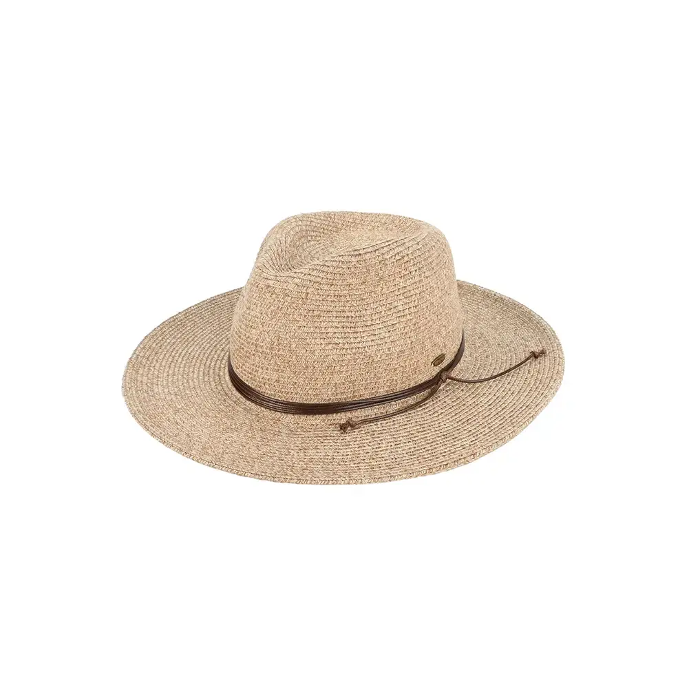 C.C String Trim Band Panama Sun Hat Taupe