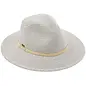 C.C Suede Band Trim Panama Sun Hat Grey