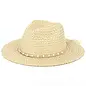Woven Pearl Band with Flower Beads Straw Fedora Sun Hat Beige