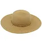 Starfish Charm and Beaded Band Wide Brim Straw Hat