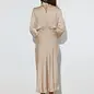 Ladies Elegant Satin Party Daily Midi Dress Apricot