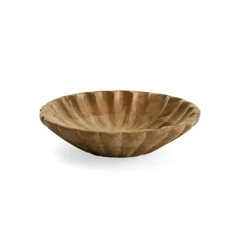 PLATE MANGO WOOD SCALLOP EDGES NATURAL