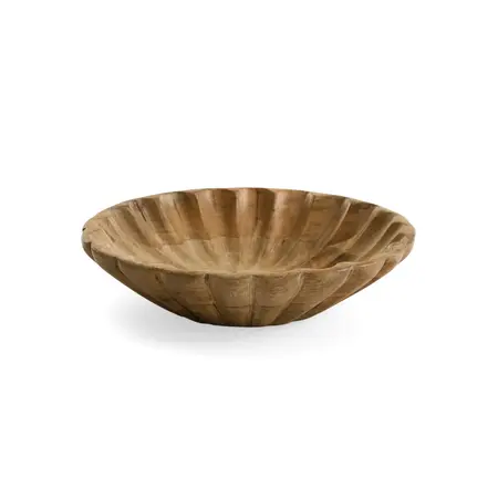 PLATE MANGO WOOD SCALLOP EDGES NATURAL