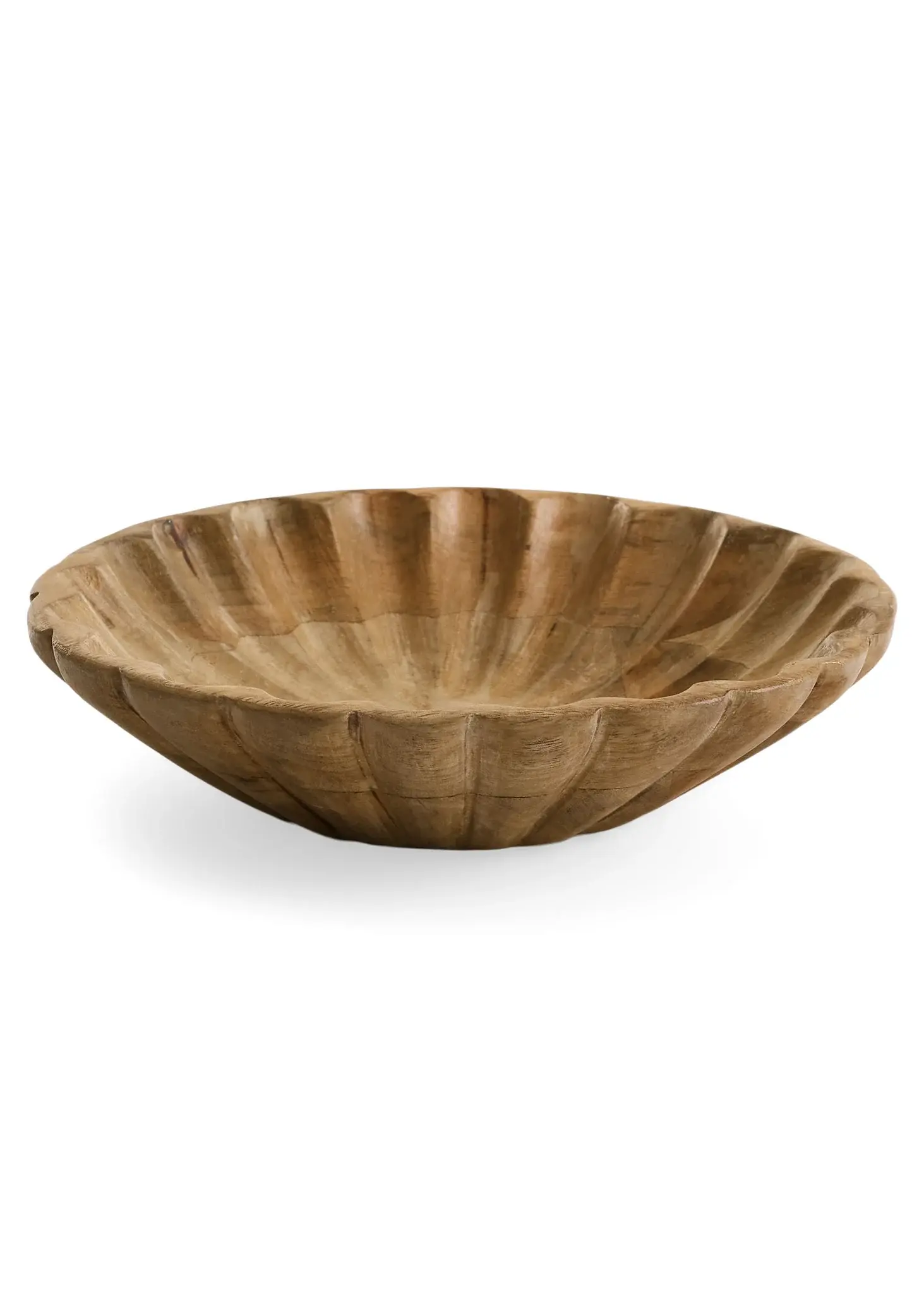 PLATE MANGO WOOD SCALLOP EDGES NATURAL