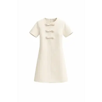 Offwhite Dress with Bows