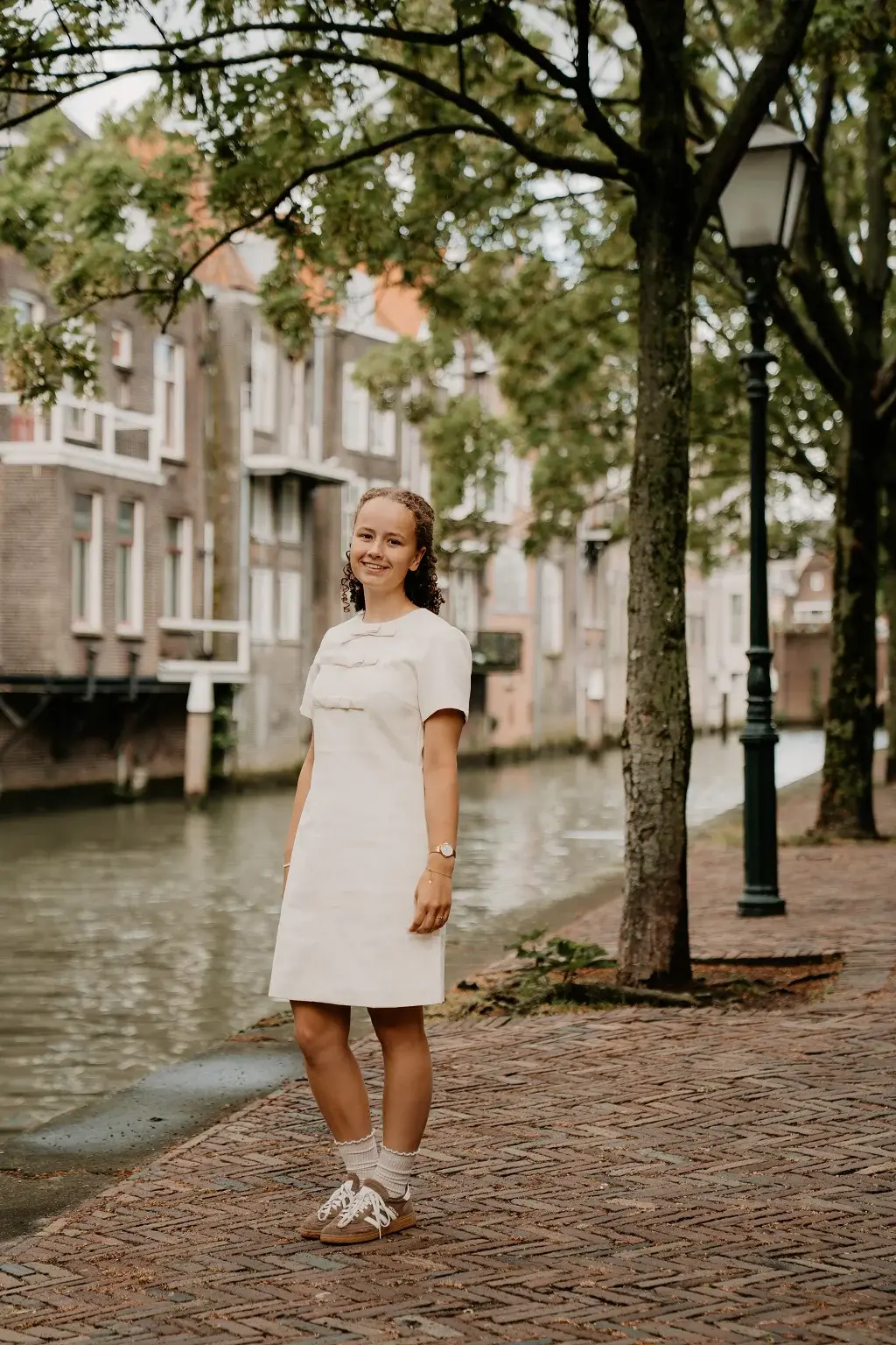 Offwhite Dress with Bows
