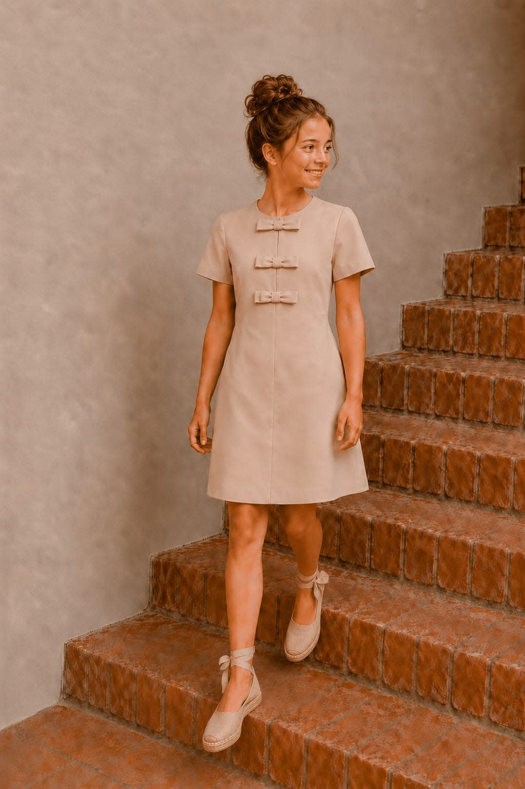 Sand Dress with Bows