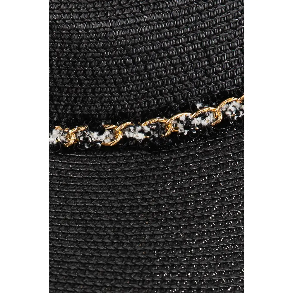 Confetti Braided Chain Band Summer Straw Hat