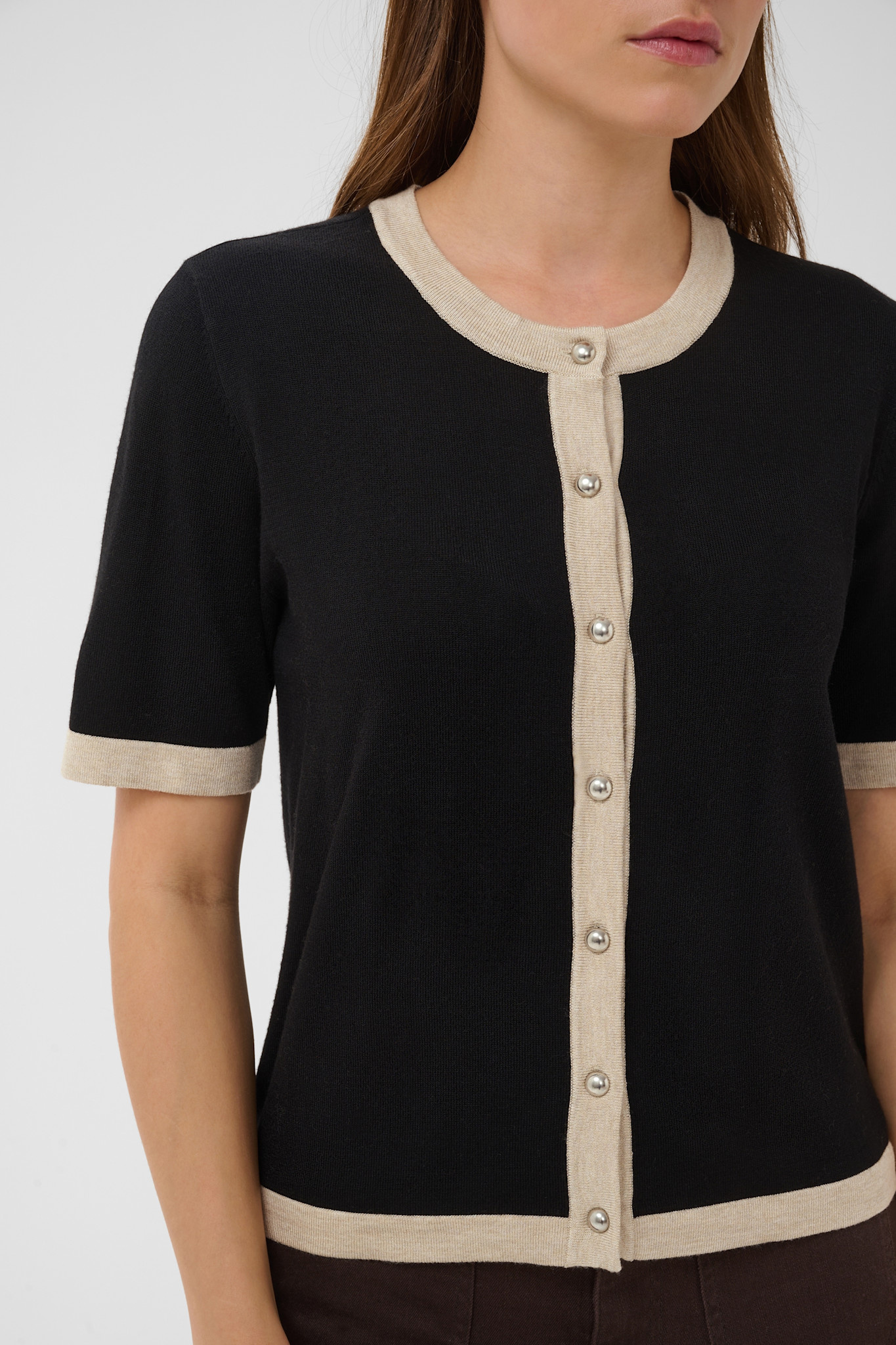 Kalizza Cardigan (Black Deep/Coffee Bean)