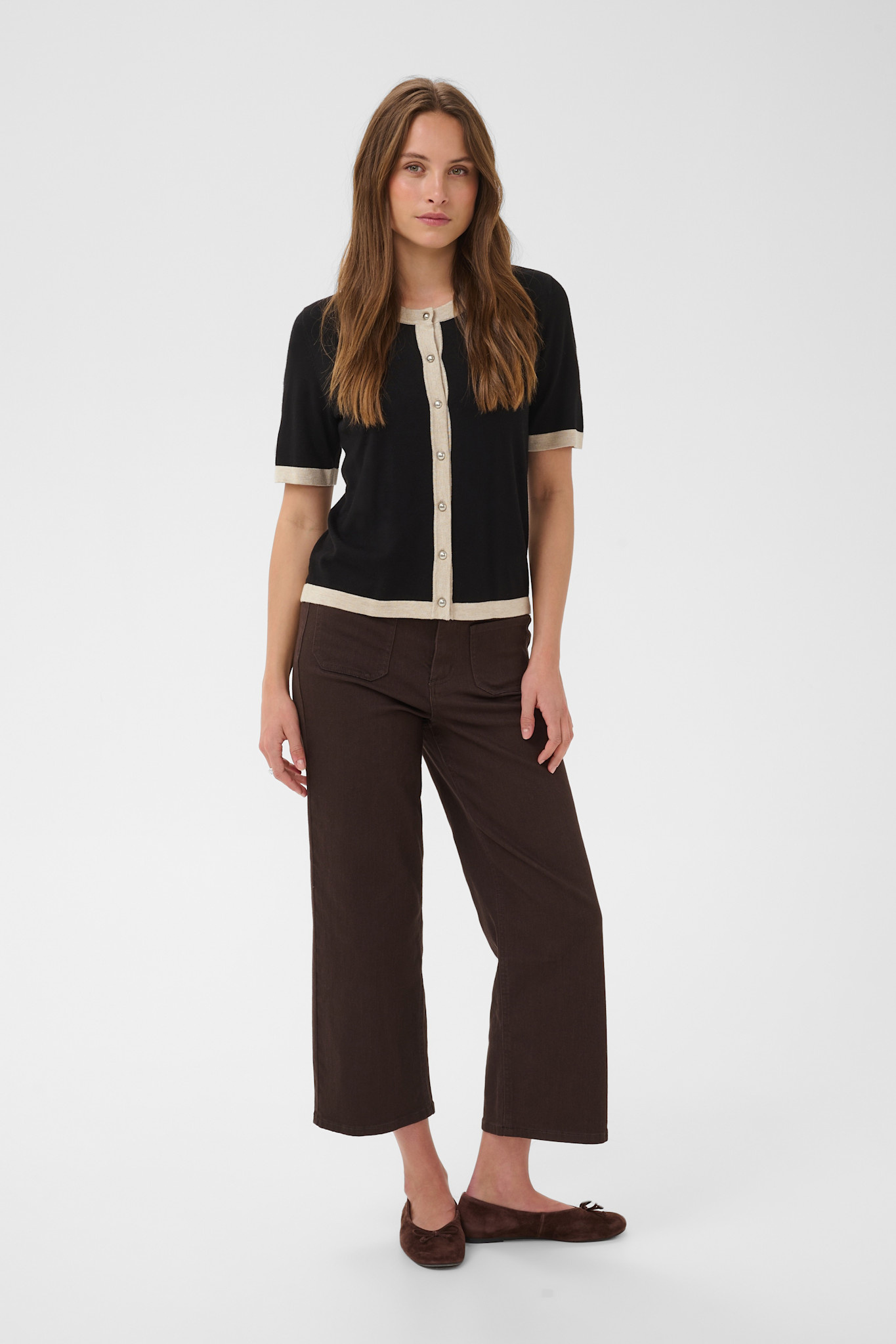 Kalizza Cardigan (Black Deep/Coffee Bean)