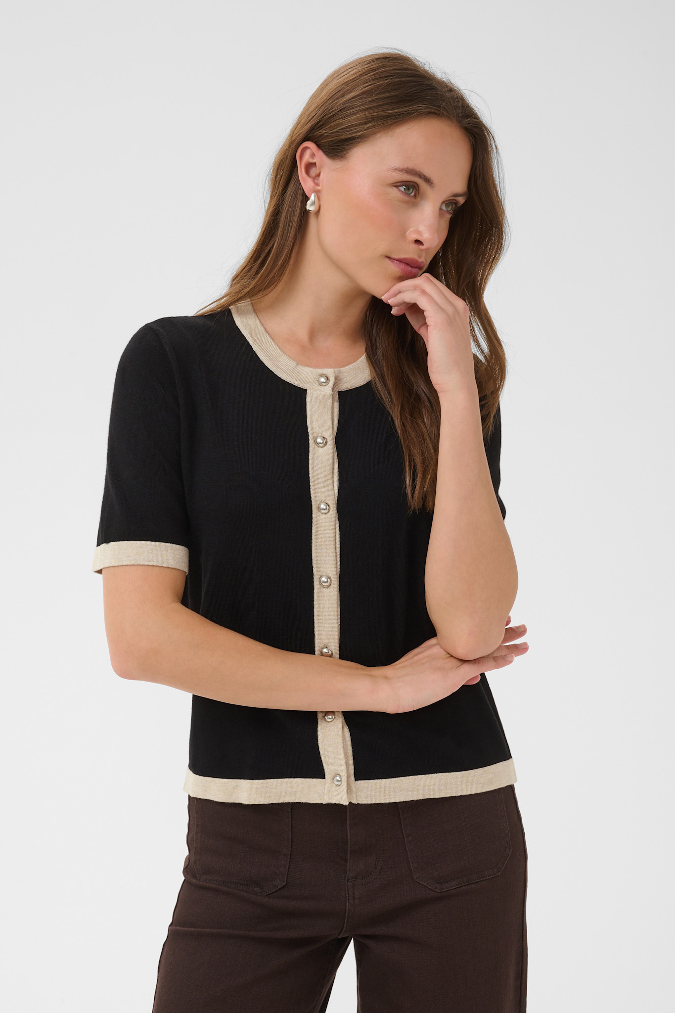 Kalizza Cardigan (Black Deep/Coffee Bean)