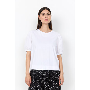 White Knitted Top Puffy Sleeves