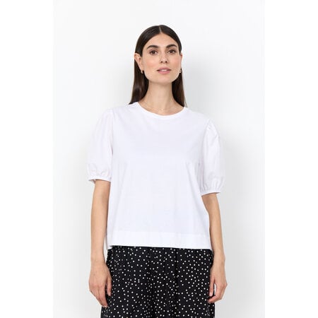 White Knitted Top Puffy Sleeves