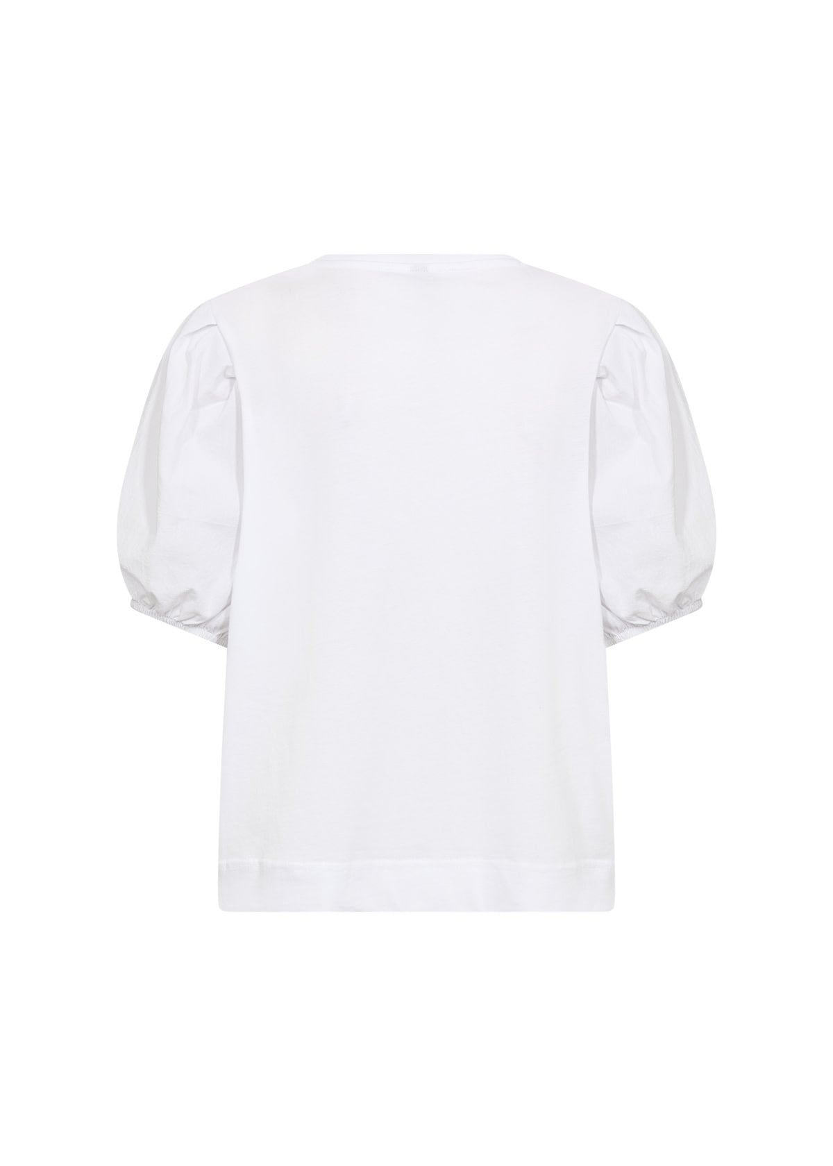 White Knitted Top Puffy Sleeves