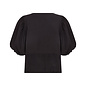 Black V-Neck Woven Blouse