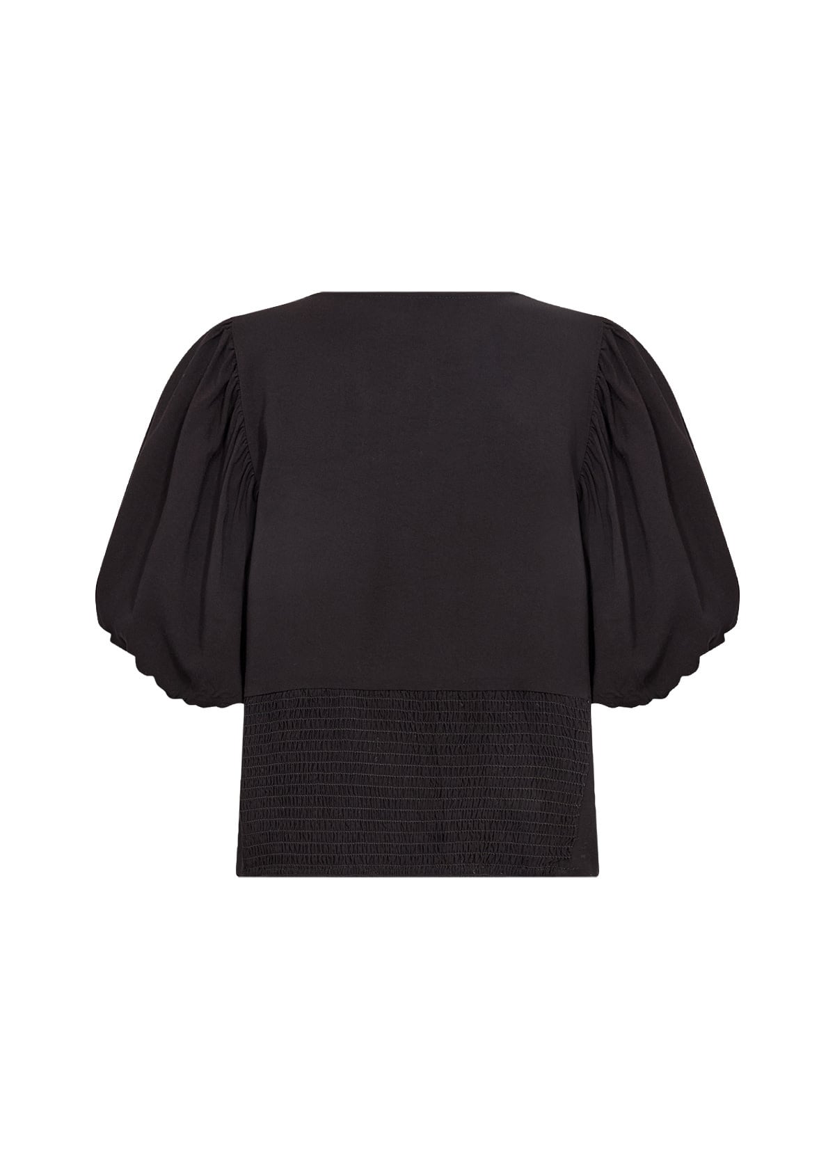 Black V-Neck Woven Blouse