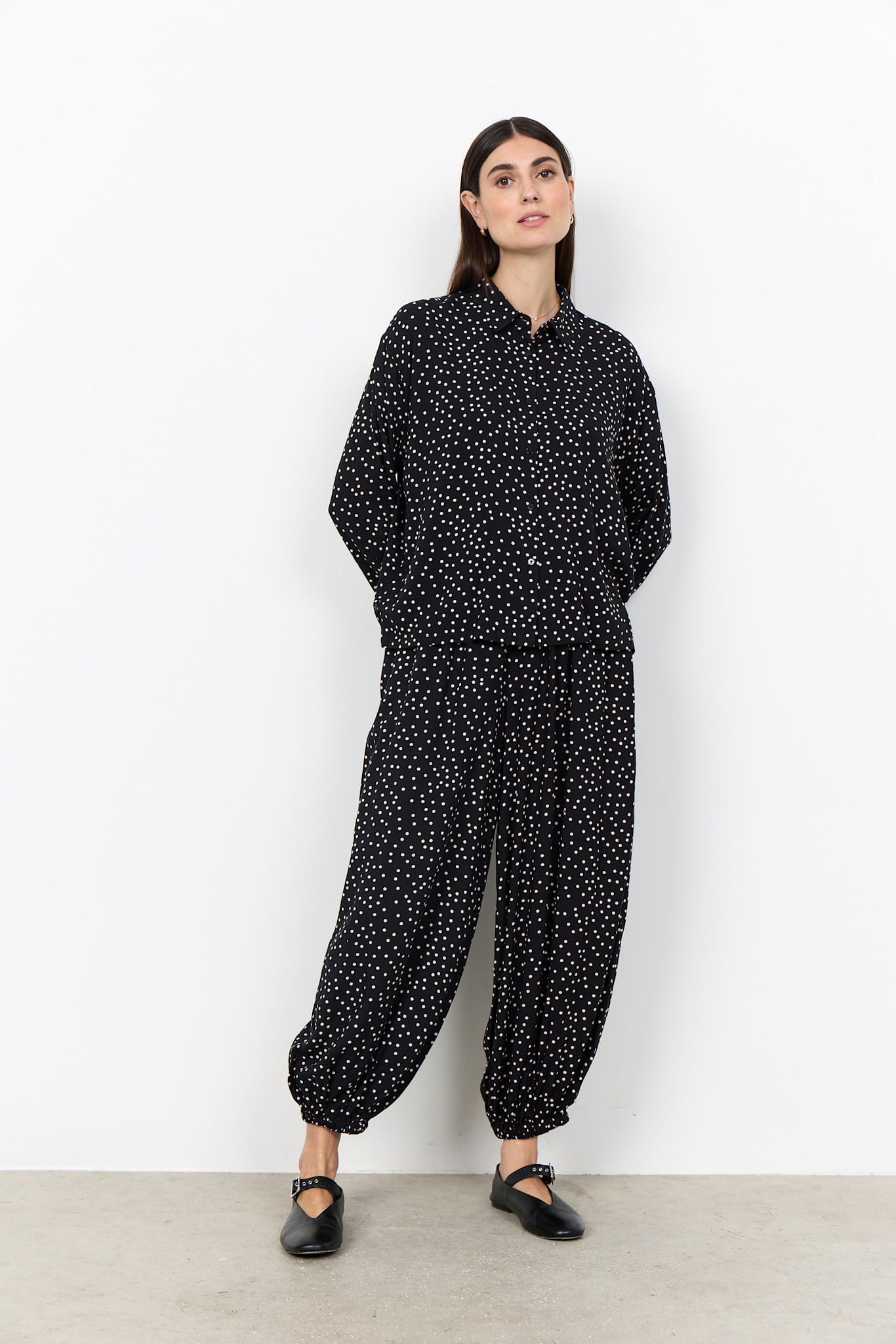 Woven Blouse Black Pokadots